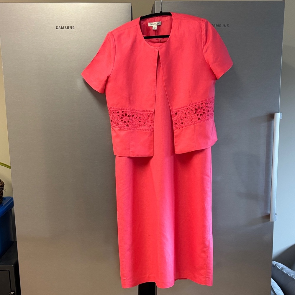 Coldwater Creek Vibrant Pink Midi Dress with Jacket